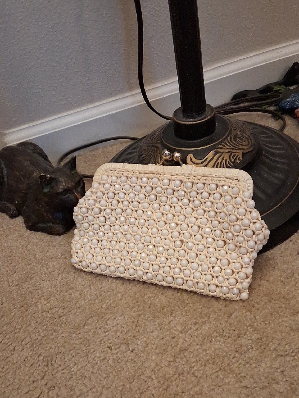 Woven Beaded Vintage 1960-1970s Clutch Bag